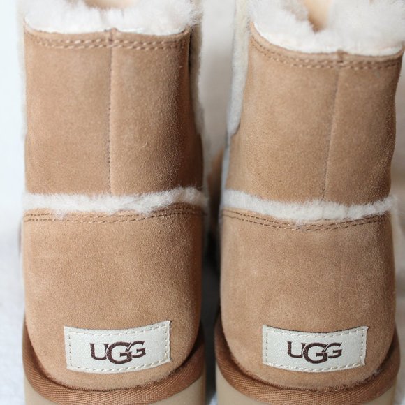 UGG NEW MINI SPILL SEAM SUEDE BOOTS CHESTNUT 10 11 - Picture 5 of 8